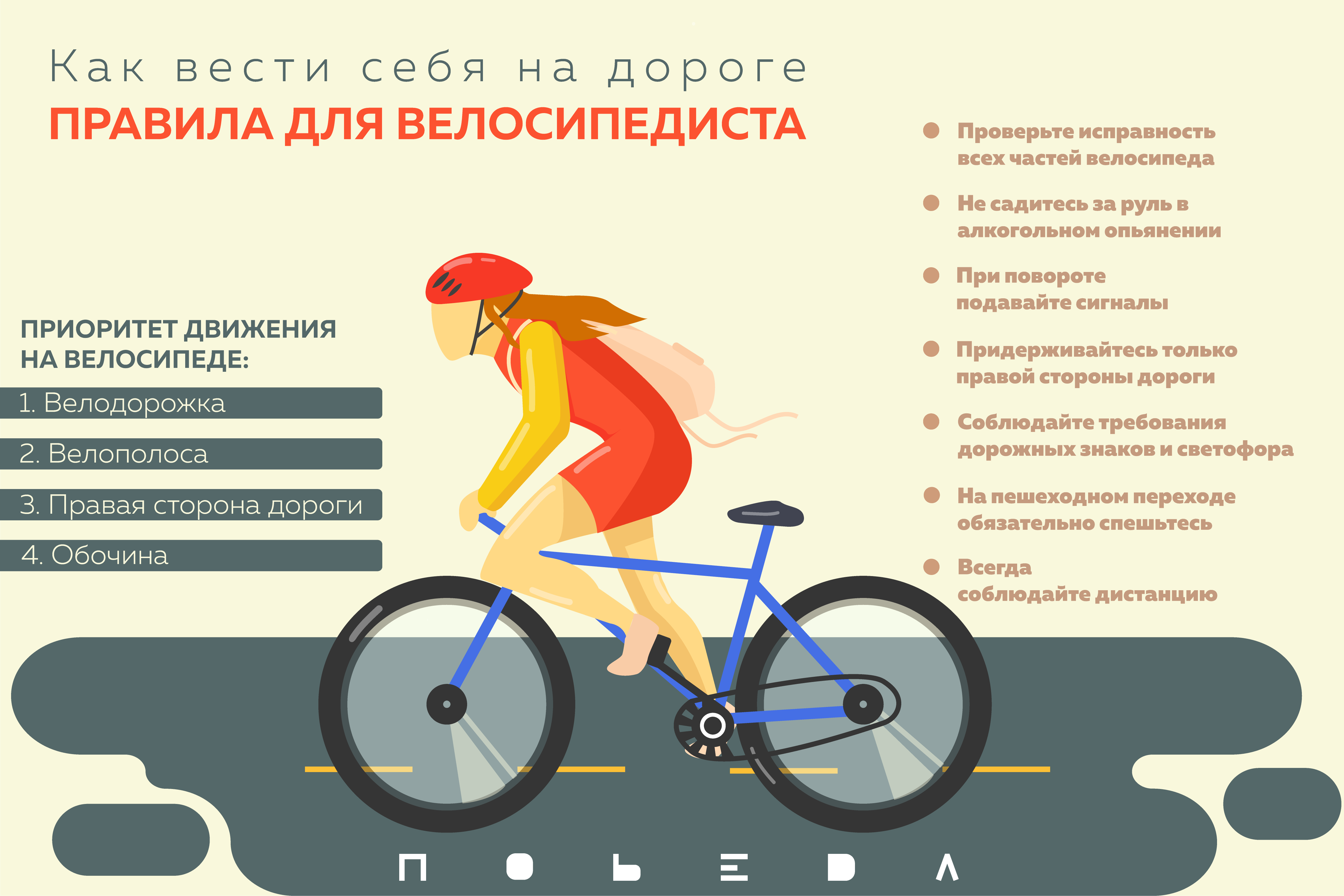 Правила для велосипедистов